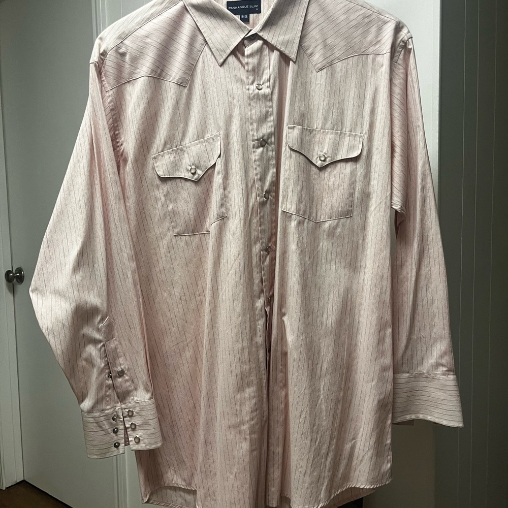 Wrangler Pink Striped Western Shirt